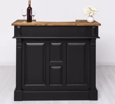 Zdjęcie produktu dla Lada barowa w stylu rustykalnym Casa Padrino czarny/brązowy 120 cm - Meble barowe