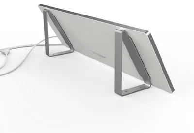 Rückseite von LAVA DESK ZONE Arbeitsplatzheizung in Weiß