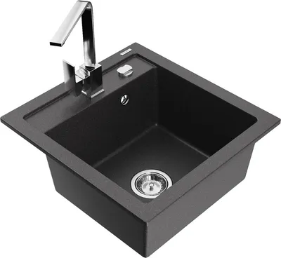 Produktbild von Mexen Vito 1-Becken-Granit-Spüle mit Mischbatterie Rita, Schwarz gesprenkelt - 6503-76-670300-00