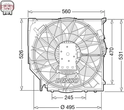 Obrázok produktu pre Ventilátor chladiča motora DENSO DER05008