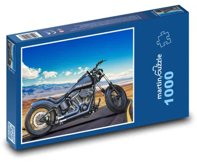Zdjęcie produktu dla Puzzle 1000 Czarny motocykl na drodze - martinpuzzle