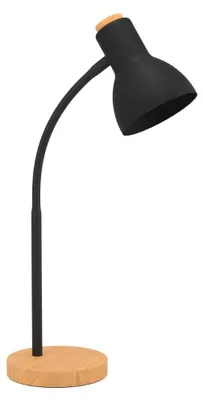 Produktbild von EGLO Veradal, Schwarz, Braun, Stahl, Holz, Schlafzimmer, Flur, Wohnzimmer, IP20, II, E27