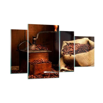 Produktbild von Bilder auf glas - Frühstück Schokolade Kaffee Bohnen - 120x70cm - Glasbilder - Wandbilder - Kunstdruck - Wanddekoration aus Glas - Glas Bilder - Wandbild auf Glas - GDL120x70-2163