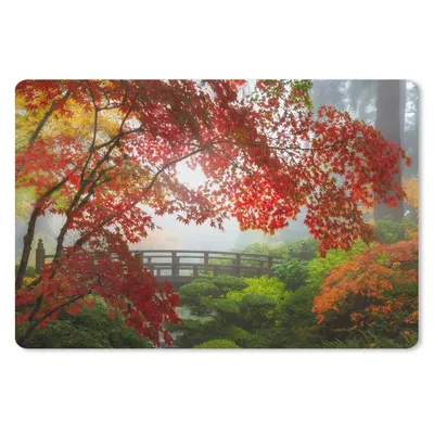 Produktbild von MuchoWow® Mauspad Mousepad Japanischer Ahorn - Bäume - Brücke - Natur - Japanisch 27x18 cm - Mousepads - Maus Mat - Pad - Mausunterlage - Büroartikel - Desk Matten
