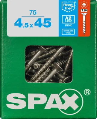 Produktbild von Spax Universalschrauben 4.5 x 45 mm TX 20 - 75 Stück Edelstahl