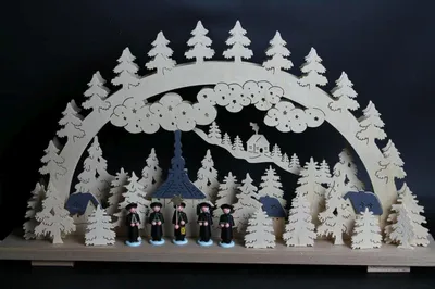 Obrázok produktu pre Sviečkový oblúk s kostolom a osvetlením ŠxVxH 60x33x10cm NOVINKA