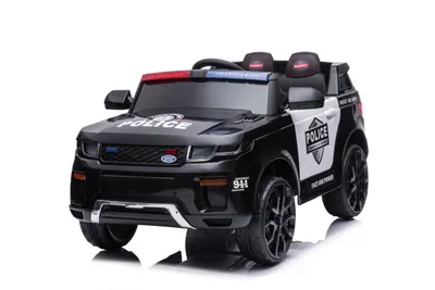 Produktbild von Polizei Kinder Elektroauto Schwarz 12V mit Fernbedienung & Bluetooth (3–8 Jahre)