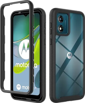 Obrázek produktu pro Moto E13 Pouzdro, Hybrid Průhledné Zadní Kryt, Robustní TPU Nárazník, Nárazuvzdorné Pouzdro pro Motorola Moto E13 černé