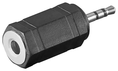 Image de Wentronic Adaptateur pour casque, AUX jack 2,5 mm à 3,5 mm, jack 2,5 mm mâle (3 broches, stéréo) - jack 2,5 mm mâle (3 broches, stéréo) > jack 3,5 mm femelle (3 broches, stéréo)