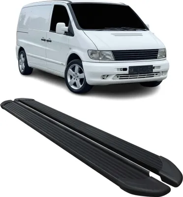 Image de Marchepieds Latéraux Pédale pour Mercedes Vito 1996-03 L1/L2 Aluminium Noir