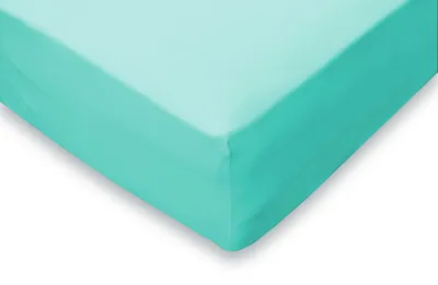 Produktbild von Eleganzzz Spannbetttuch Jersey Stretch – Aqua – 140x210/220 - 160x200 – 35 cm Eckhöhe – 100% Baumwolle