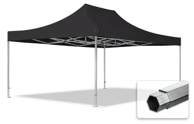 Produktbild von TOOLPORT 4x6m Aluminium Faltpavillon, ohne Seitenteile, schwarz