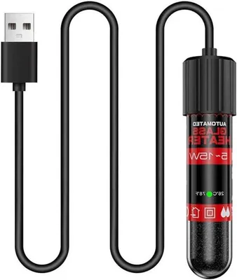 Obrázek produktu pro Ohřívač do akvária – podvodní termostat – ohřev vody v akváriu – vodotěsný – 1–2 litry – černý