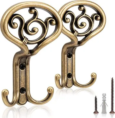 Productafbeelding van Famanu set van 2 garderobehaken - Brons, 85 x 50 x 138 mm