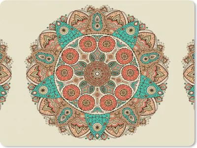 Produktbild von MuchoWow® Mauspad Mousepad Mandala - Muster - Pfau 40x30 cm - Mousepads - Maus Mat - Pad - Mausunterlage - Anti Rutsch