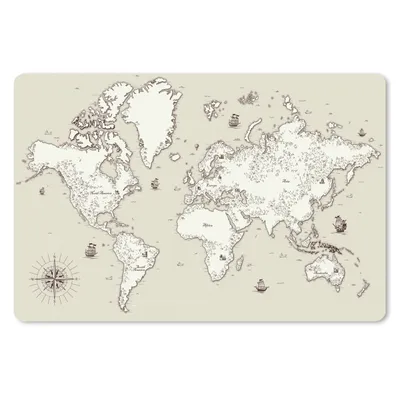 Produktbild von MuchoWow® Mauspad Mousepad Weltkarte - Vintage - Antik 27x18 cm - Mousepads - Maus Mat - Pad - Mausunterlage - Büroartikel - Desk Matten
