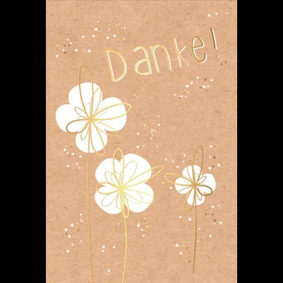 Produktbild von Danke - Glückwunschkarte im Format 11,5 x 17 cm mit Umschlag - Blumen