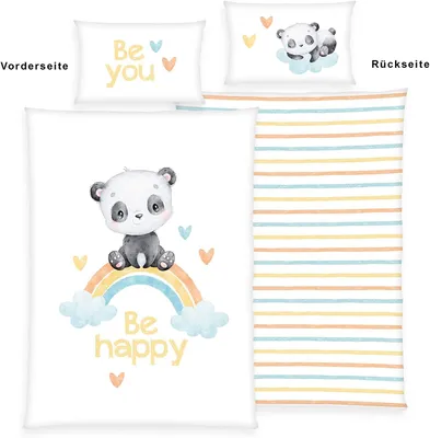 Produktbild von Regenbogen Panda Bettwäsche  " Green"