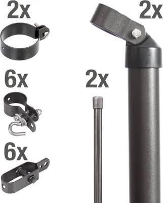 Produktbild von Alberts Zaunanschluss-Set Wellengittertor an Maschendrahtzaun | anthrazit-metallic | zum Einbetonieren | Torpfosten-Ø: 60 mm | Zaunhöhe: 1500 mm