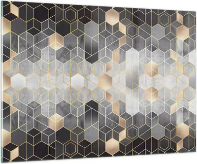 Produktbild von Bilder auf glas - Einteilig - Geometrisch Abstraktion Sechsecke - 100x70cm - Glasbilder - Wandbilder - Bilder - Wanddekoration aus Glas - Glas Bilder - Wandbild auf Glas - GAA100x70-4776