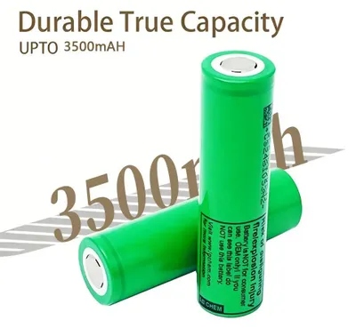 Produktbild von 18650 Lithium Batterie - Li-Ion Hochstromzelle - 3,7 V 3500 mAh Kapazität - Wiederaufladbar - Für Elektrowerkzeuge und Taschenlampen - 50 Stück