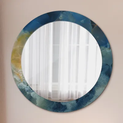 Produktbild von Kosmetikspiegel Spiegel - Flurspiegel - Spiegel mit Modischem Print – Dekospiegel - Onyx Marmor - Rund: Ø70cm