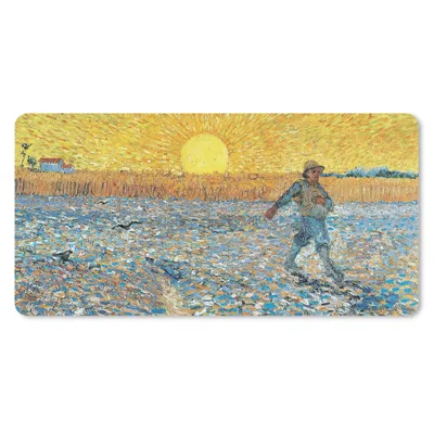 Produktbild von MuchoWow® Schreibtischunterlage Der Sämann - Vincent van Gogh 80x40 cm - XXL Mauspad - Gaming Mauspad