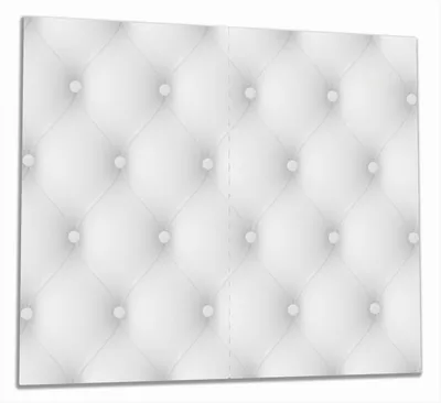 Produktbild von Wallario Herdabdeckplatte aus Glas, Größe 60 x 52 cm 2-teilig, Motiv Weiße Ledertür