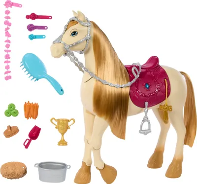 Obrázek produktu pro Barbie interaktivní kůň, Mattel, se zvuky, doplňky, vícebarevné, kompletní sada