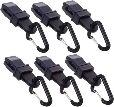 Produktbild von Camping-Tent-Klemmen - D-förmige große Clips - Set von 6 Stücken