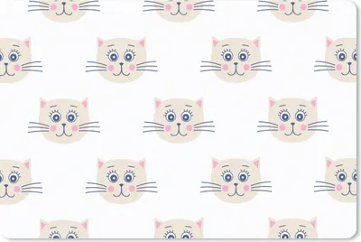 Produktbild von MuchoWow® Schreibtischunterlage Katzen - Mädchen - Pastell - Muster - Kinder 60x40 cm - XXL Mauspad - Großes Mauspad