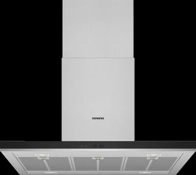 A Siemens range hood is shown against a black background.