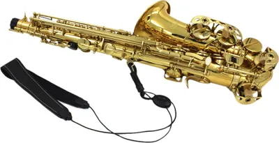 Obrázek produktu pro Nastavitelný popruh na saxofon z kůže, polstrovaný nylonem, s háčkovým zapínáním