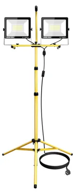 LED-Baustrahler mit Stativ, 2x100W, 10000 Lumen, IP66