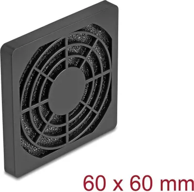 Produktbild von Delock Lüftergitter mit Staubfilter 60 x 60 mm schwarz