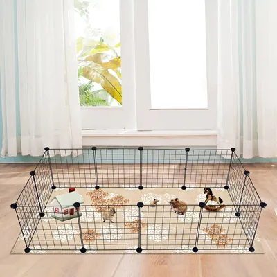 Außenlaufstall - Für Kaninchen, Meerschweinchen, Welpen - Laufstall für Tiere - Außengehege - Welpenlaufstall