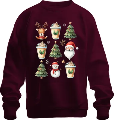 Produktbild von Rentier Kaffee Weihnachtsoutfit - Weihnachten Weihnachtsgeschenk Christmas Uni Weihnachtspullover, Burgundy, XXL