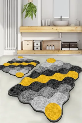 Produktbild von Mijolnir, Circle - Yellow, Badematten, Gelb, Polyester, 60 x 100 cm
