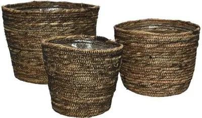 Produktbild von Topf Blumentopf Pflanztopf Übertopf Jute braun Ø 20cm H 17cm 3er Set