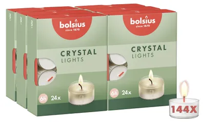 Produktbild von bolsius – Teelichter Clear Cup Transparente Hülle Weiß Brenndauer 6 Stunden - 24