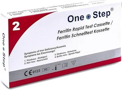 Produktbild von One+Step Eisenmangel Schnelltest - Komplettes Selbsttest Set zur Früherkennung - 2 Stück