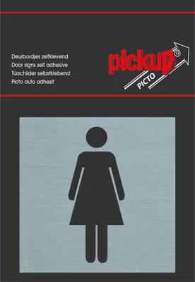 Imagen del producto de Placa de aluminio para mujer, de 80x80 mm, con adhesivo.