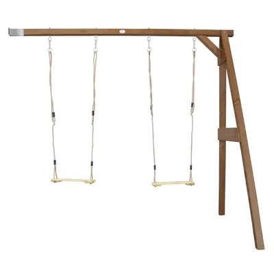 Produktbild von AXI Doppelschaukel Anbau aus  Holz in Braun | Schaukel für 2 Kinder / Kinderschaukel | Anbauschaukel für den Garten