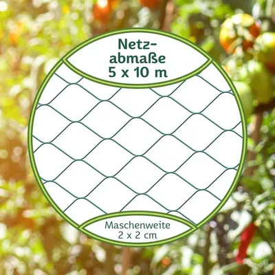 Produktbild von TTL GARDEN Vogelschutznetz 5x10m grün feinmaschig 20mm Laubnetz Gartennetz Obstbaumnetz