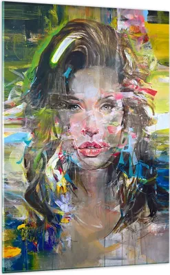 Produktbild von Bilder auf glas - Einteilig - frau modern - 70x100cm - Glasbilder - Wandbilder - Bilder - Kunstdruck - zum Aufhängen bereit - Wanddekoration aus Glas - Glas Bilder - Wandbild auf Glas - GPA70x100-3473