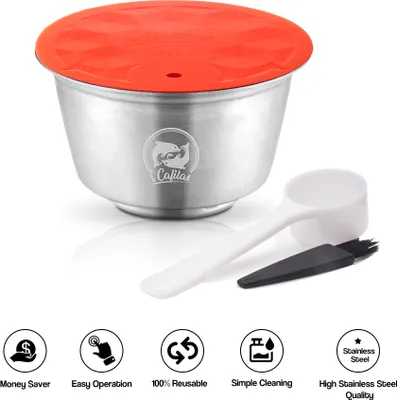 Obrázek produktu pro Opakovaně použitelná kapsle na mléko Nerezová ocel Plnitelný zásobník na napěnění mléka Kompatibilní s Dolce Gusto