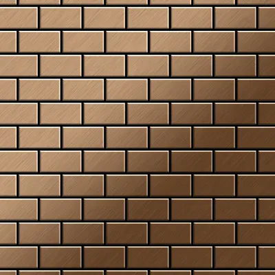 Produktbild von Mosaik Fliese massiv Metall Titan gebürstet kupfer 1,6mm stark House-Ti-AB
