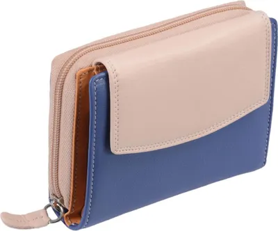 Produktbild von Leder Damenbörse LEMONDO, hellblau-mandarine-beige