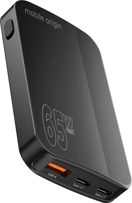 Obrázek produktu pro Mobile Origin GAN-65W-SLM-BLK, Vnitřní, USB, 20 V, Černá