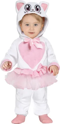 Produktbild von Katze Fledermaus Karneval Anzug Süße Katze Kostüm Baby Glücksbringer Pastellrosa Tutu Mit Kapuze Märchenhafte Verwandlung Samtiger Look Uni Kuschelige Tiermotive, Größe: 86/92 Farbe: Weiß